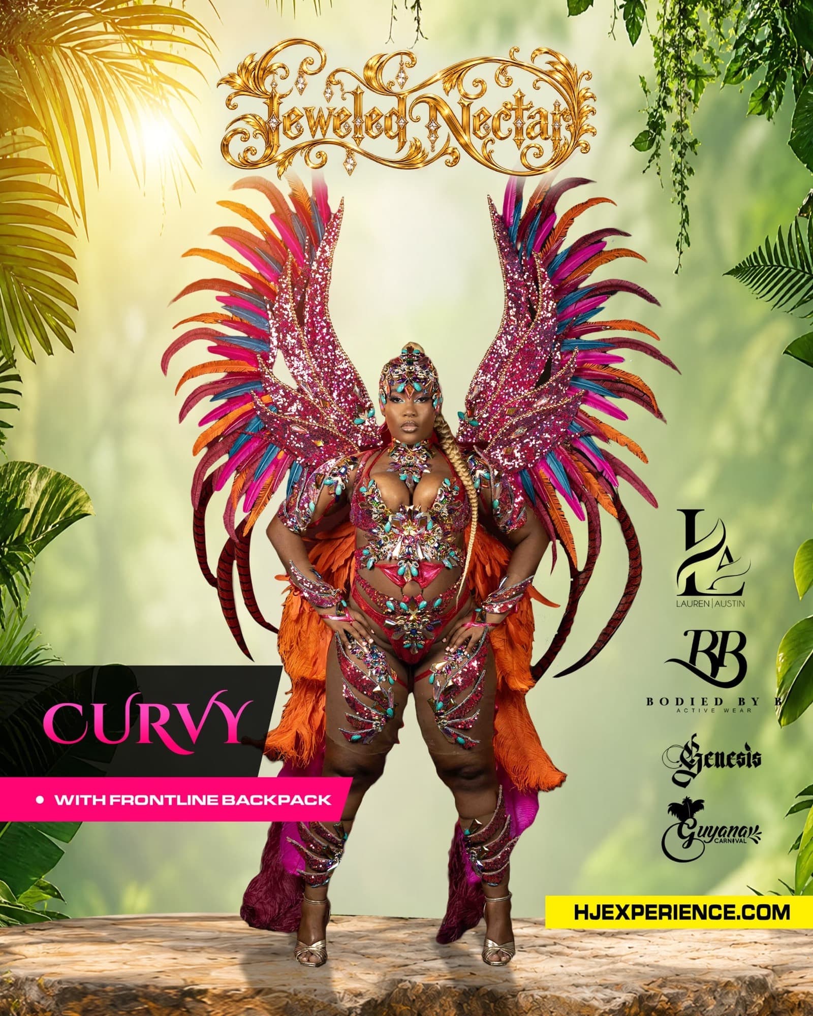 Jeweled Nectar Curvy with frontline backpack